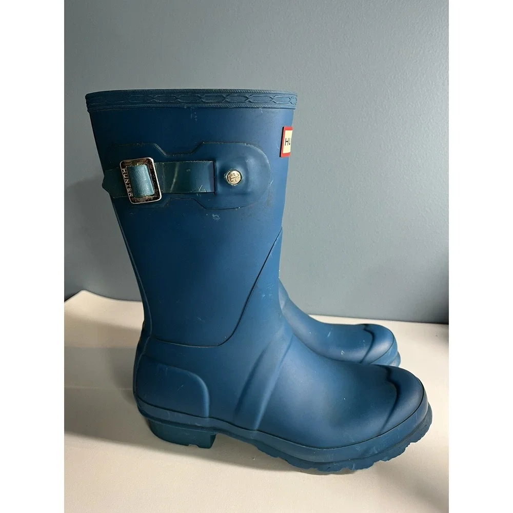 Hunter Rain Boots Youth Kids' 5M US Size Blue Rubber